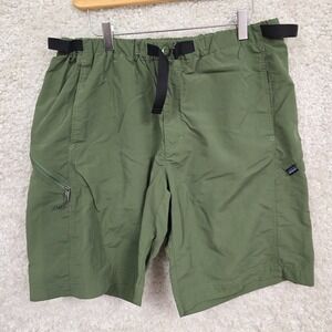 Patagonia GI III Shorts Men's Large Olive Green Cargo Zip Pocket Hiking READ